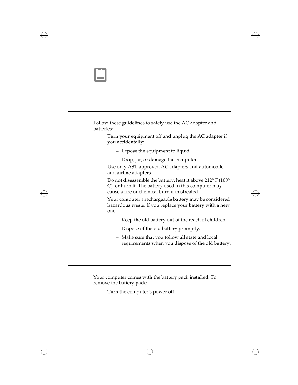 Safely using the ac adapter and batteries, Removing and installing the battery | Kensington M Series User Manual | Page 47 / 124