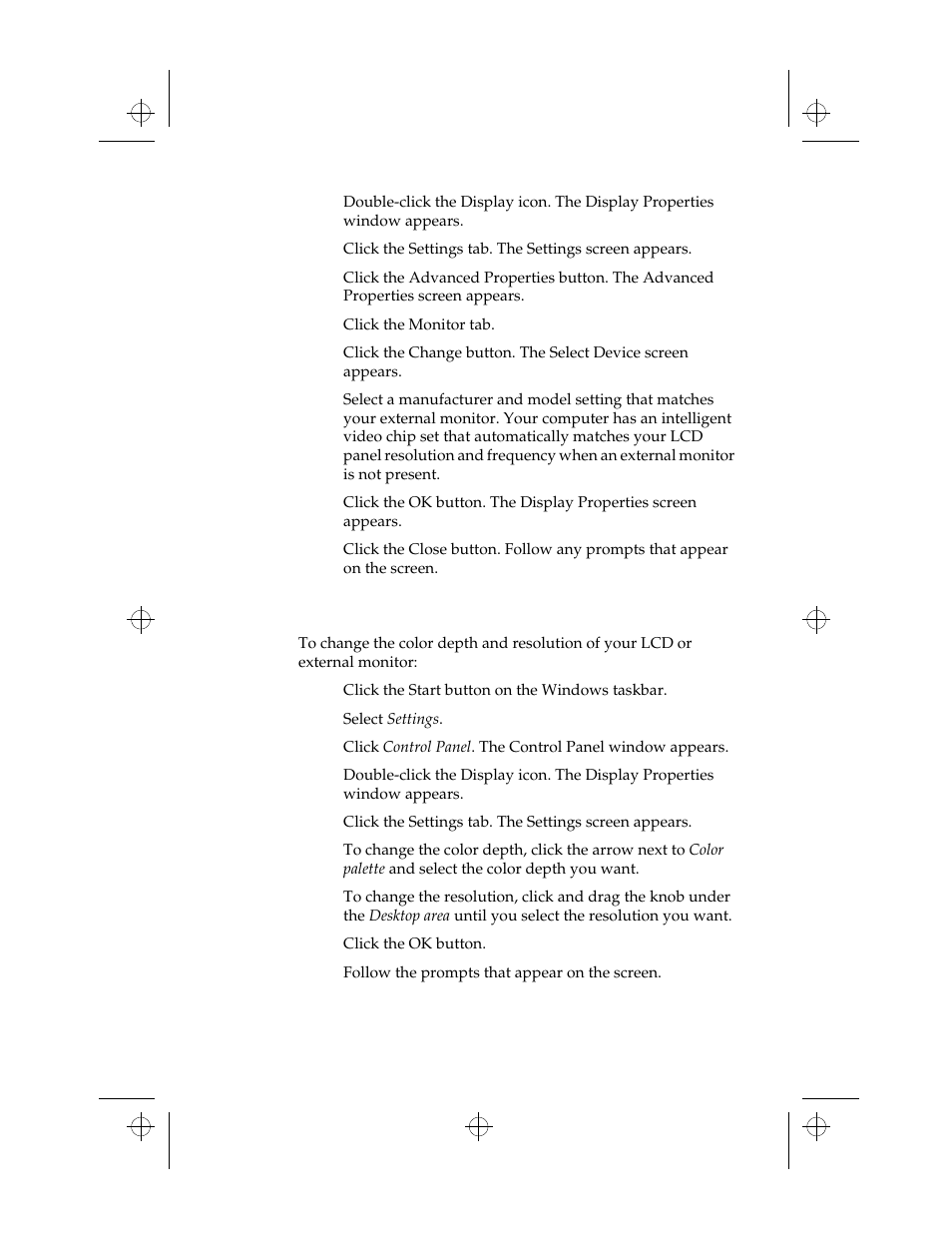 Changing color depth and resolution | Kensington M Series User Manual | Page 78 / 124