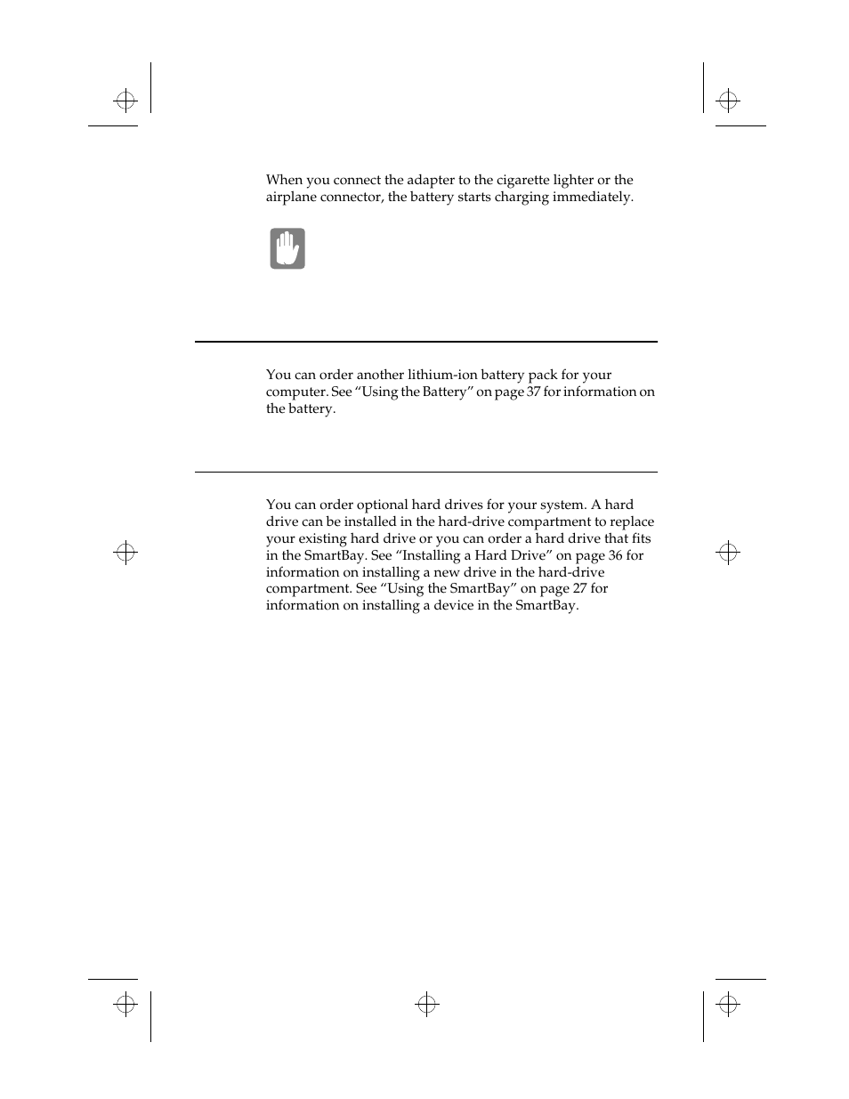 Battery pack, Hard drives | Kensington M Series User Manual | Page 96 / 124