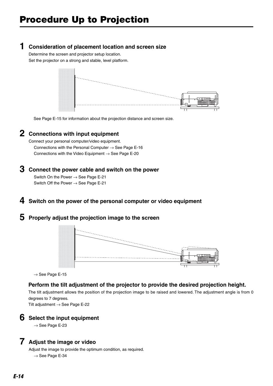 Procedure up to projection 1 | Kensington MP-20E User Manual | Page 14 / 47