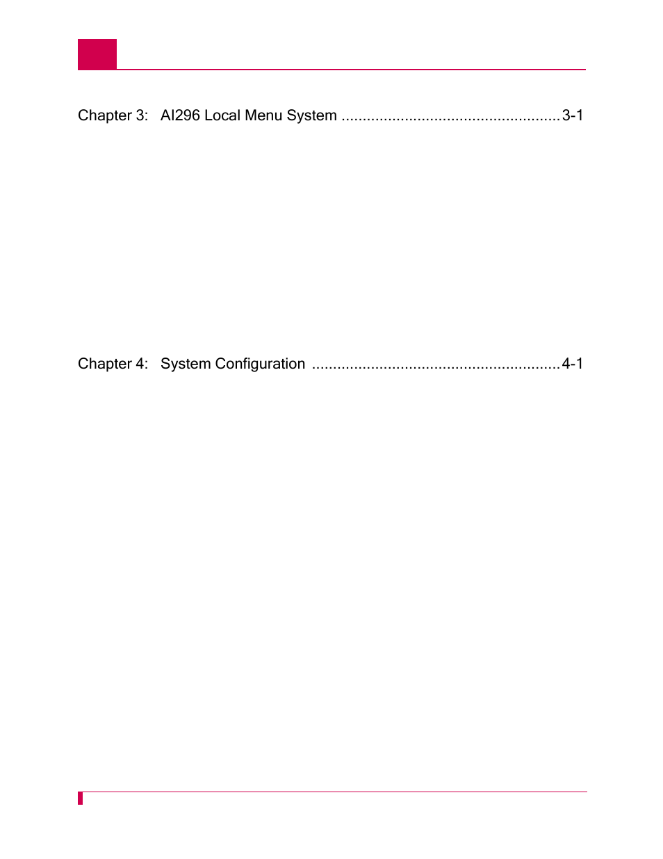 Chapter 4: system configuration -1 | Kentrox AI296 User Manual | Page 10 / 404