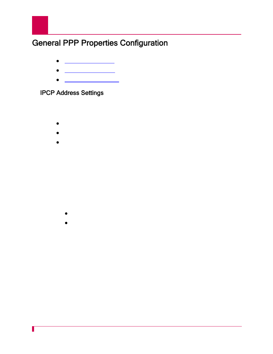 General ppp properties configuration, Ipcp address settings, General ppp properties configuration -42 | Ipcp address settings -42 | Kentrox AI296 User Manual | Page 136 / 404