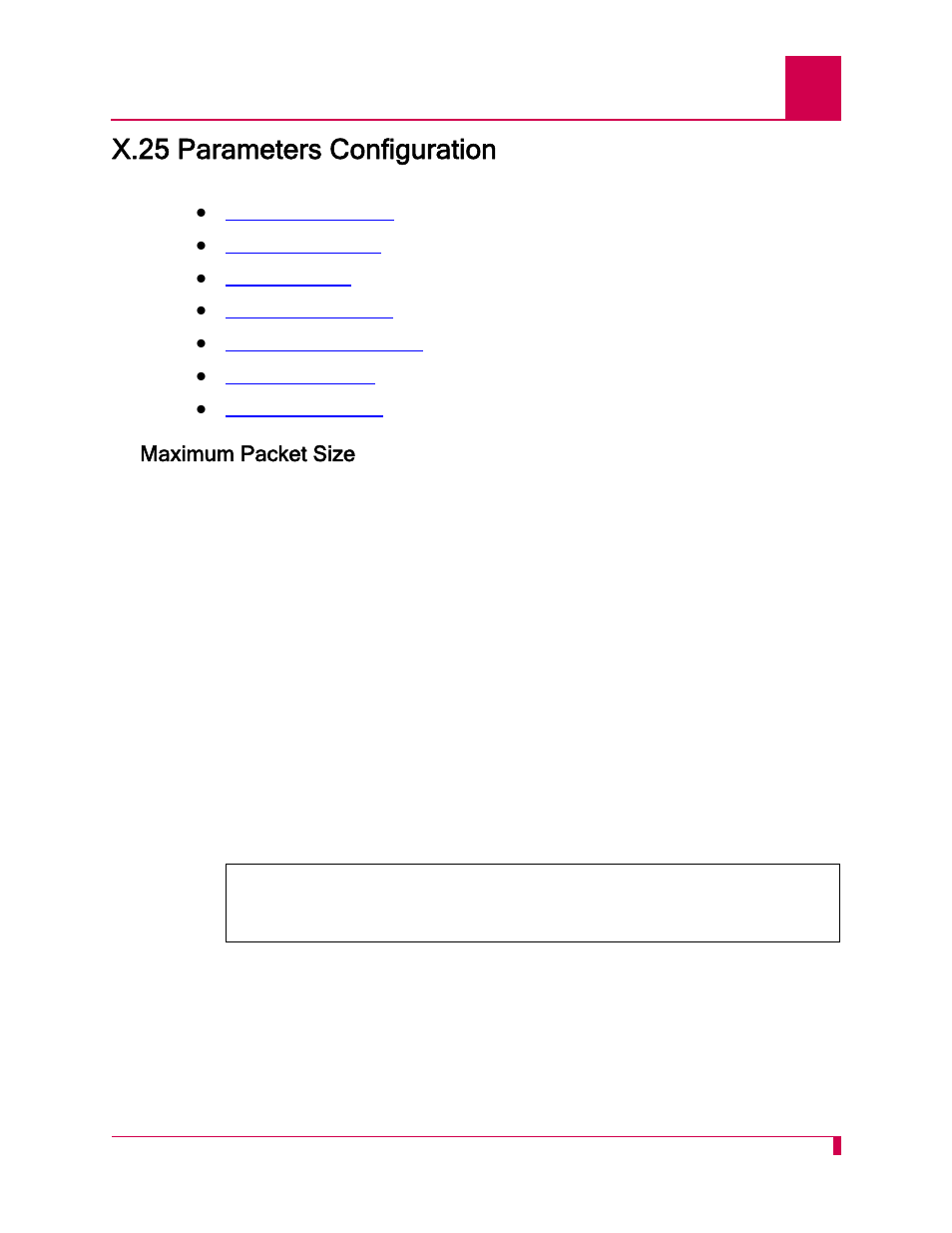 X.25 parameters configuration, Maximum packet size, X.25 parameters configuration -75 | Maximum packet size -75 | Kentrox AI296 User Manual | Page 169 / 404