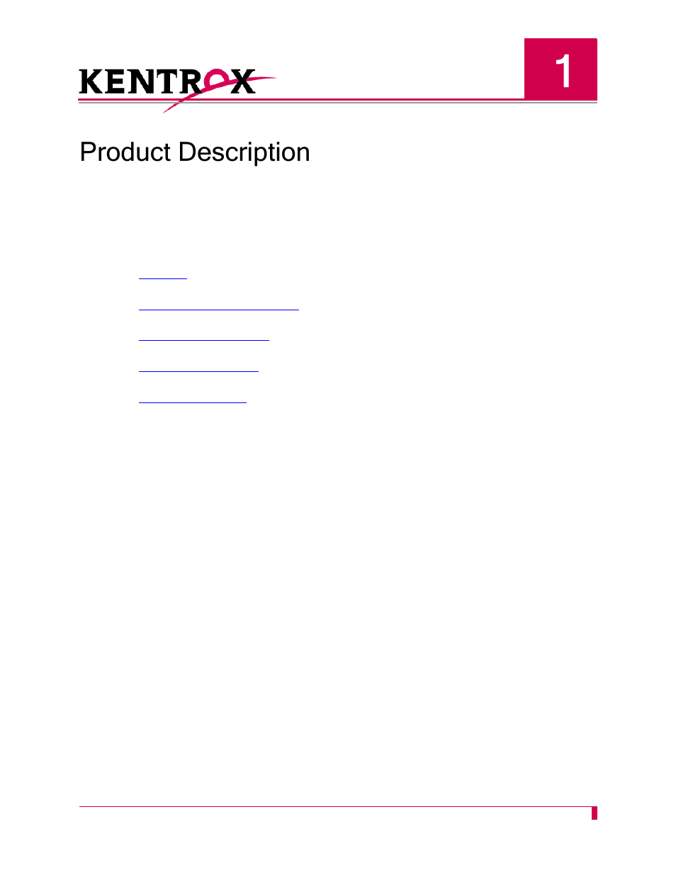Product description, Chapter 1: product description -1 | Kentrox AI296 User Manual | Page 17 / 404