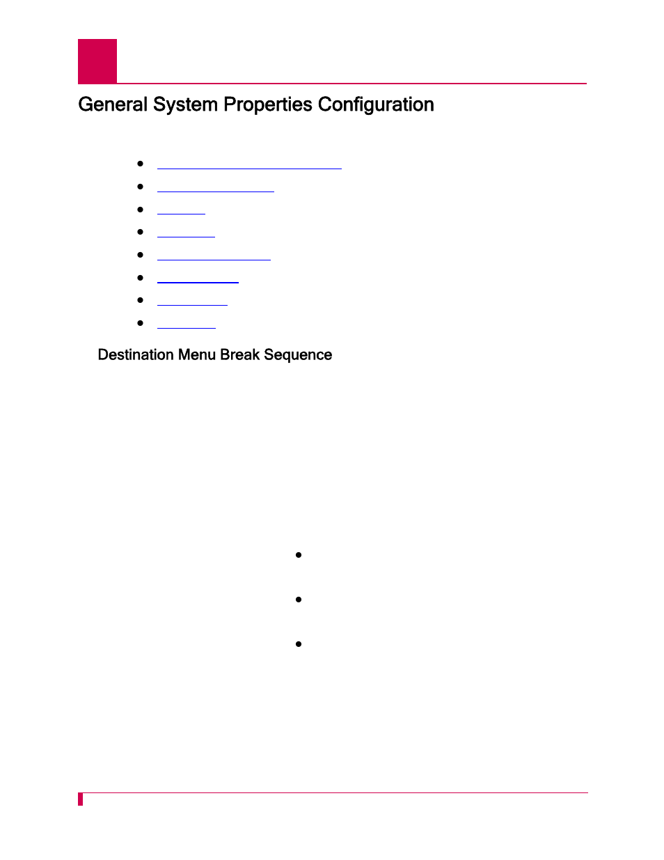 General system properties configuration, Destination menu break sequence, General system properties configuration -2 | Destination menu break sequence -2 | Kentrox AI296 User Manual | Page 52 / 404