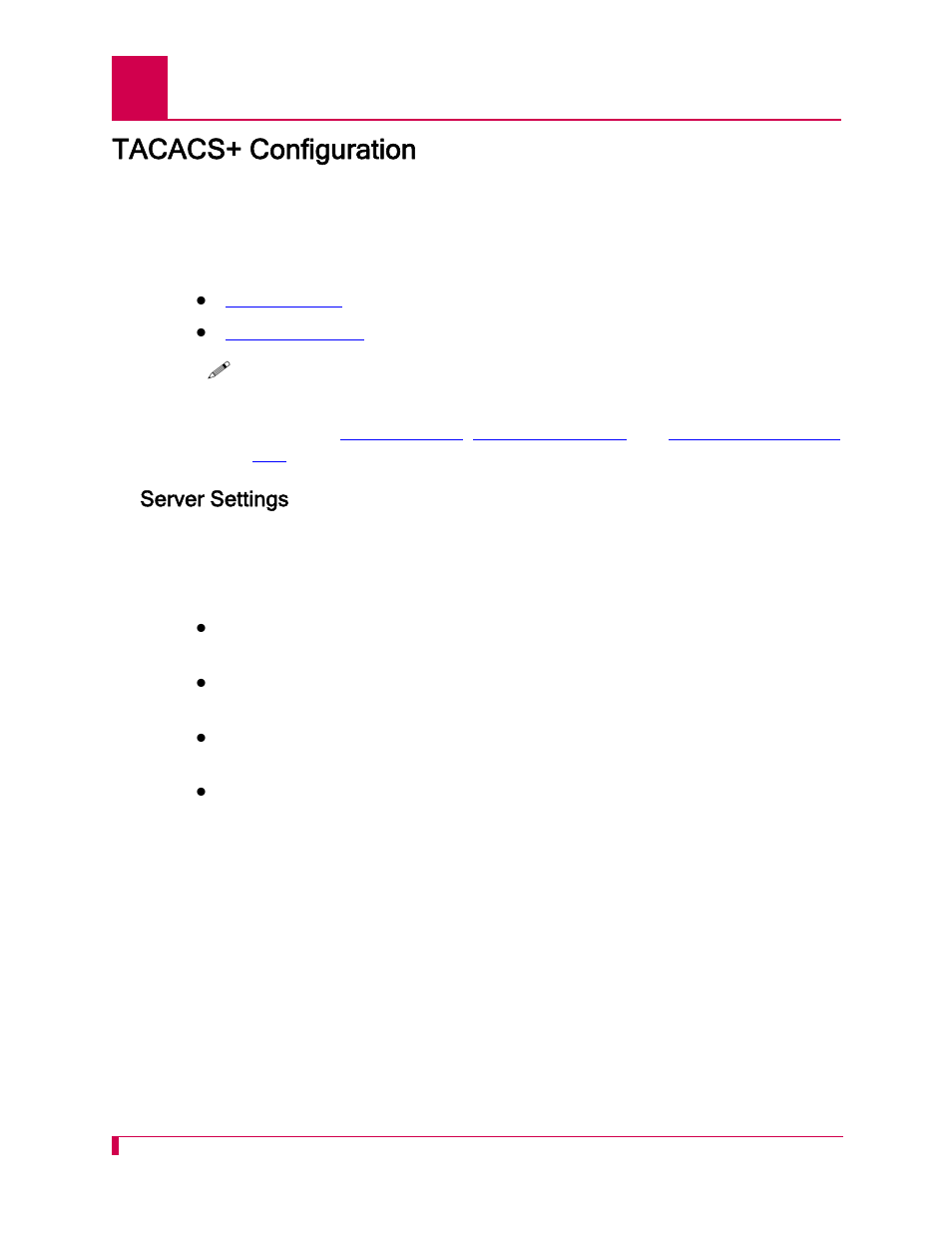 Tacacs+ configuration, Server settings, Tacacs+ configuration -18 | Server settings -18 | Kentrox AI296 User Manual | Page 68 / 404