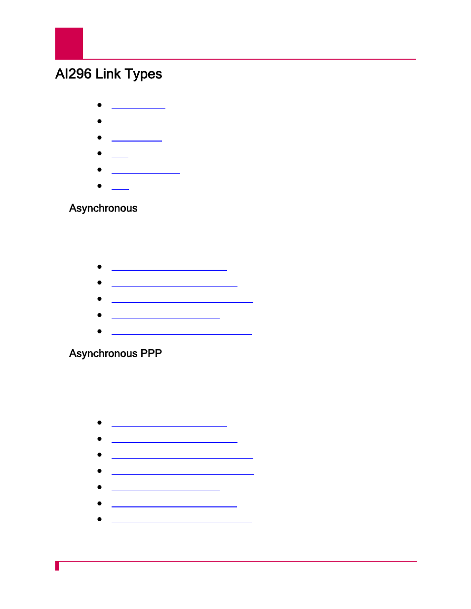 Ai296 link types, Asynchronous, Asynchronous ppp | Ai296 link types -2, Asynchronous -2 asynchronous ppp -2 | Kentrox AI296 User Manual | Page 96 / 404