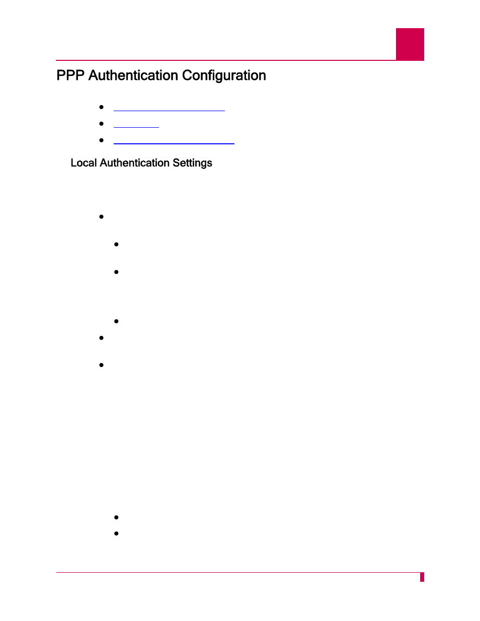 Ppp authentication configuration, Local authentication settings, Ppp authentication configuration -39 | Local authentication settings -39 | Kentrox AI232 User Manual | Page 119 / 322