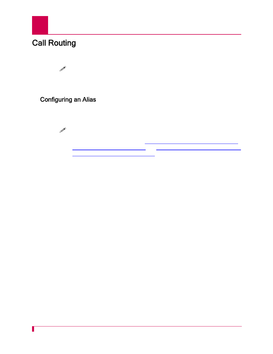 Call routing, Configuring an alias, Call routing -4 | Configuring an alias -4, Call routing on | Kentrox AI232 User Manual | Page 150 / 322