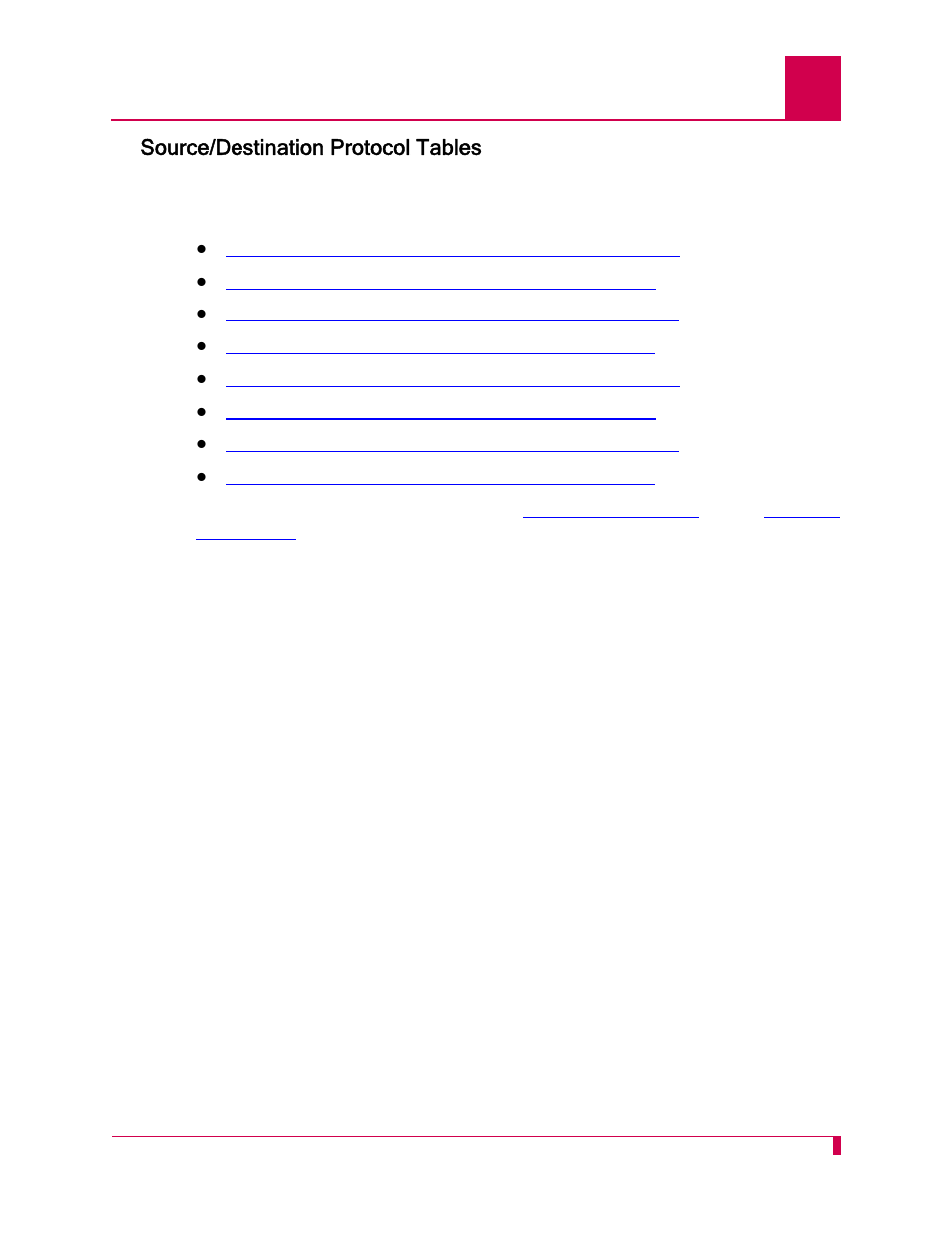 Source/destination protocol tables, Source/destination protocol tables -9 | Kentrox AI232 User Manual | Page 155 / 322