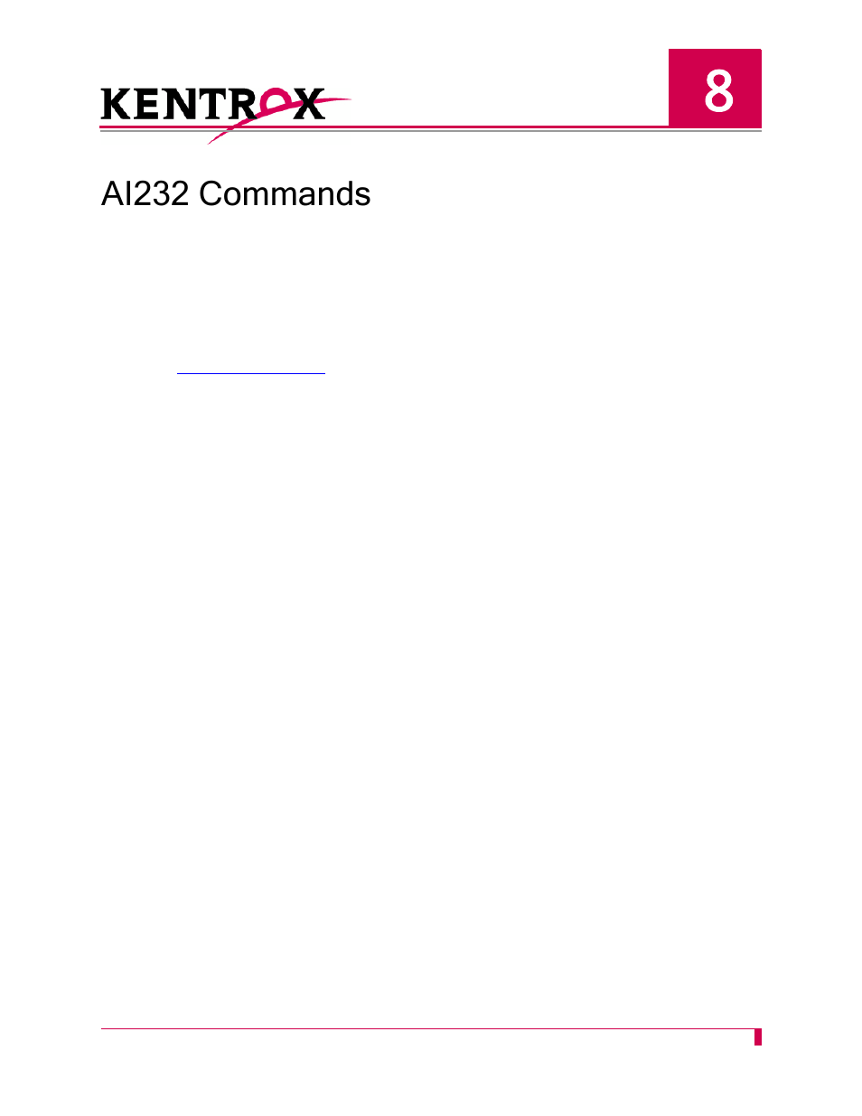 Ai232 commands, Chapter 8: ai232 commands -1, Chapter 8: ai232 commands | Ai232 8 | Kentrox AI232 User Manual | Page 173 / 322
