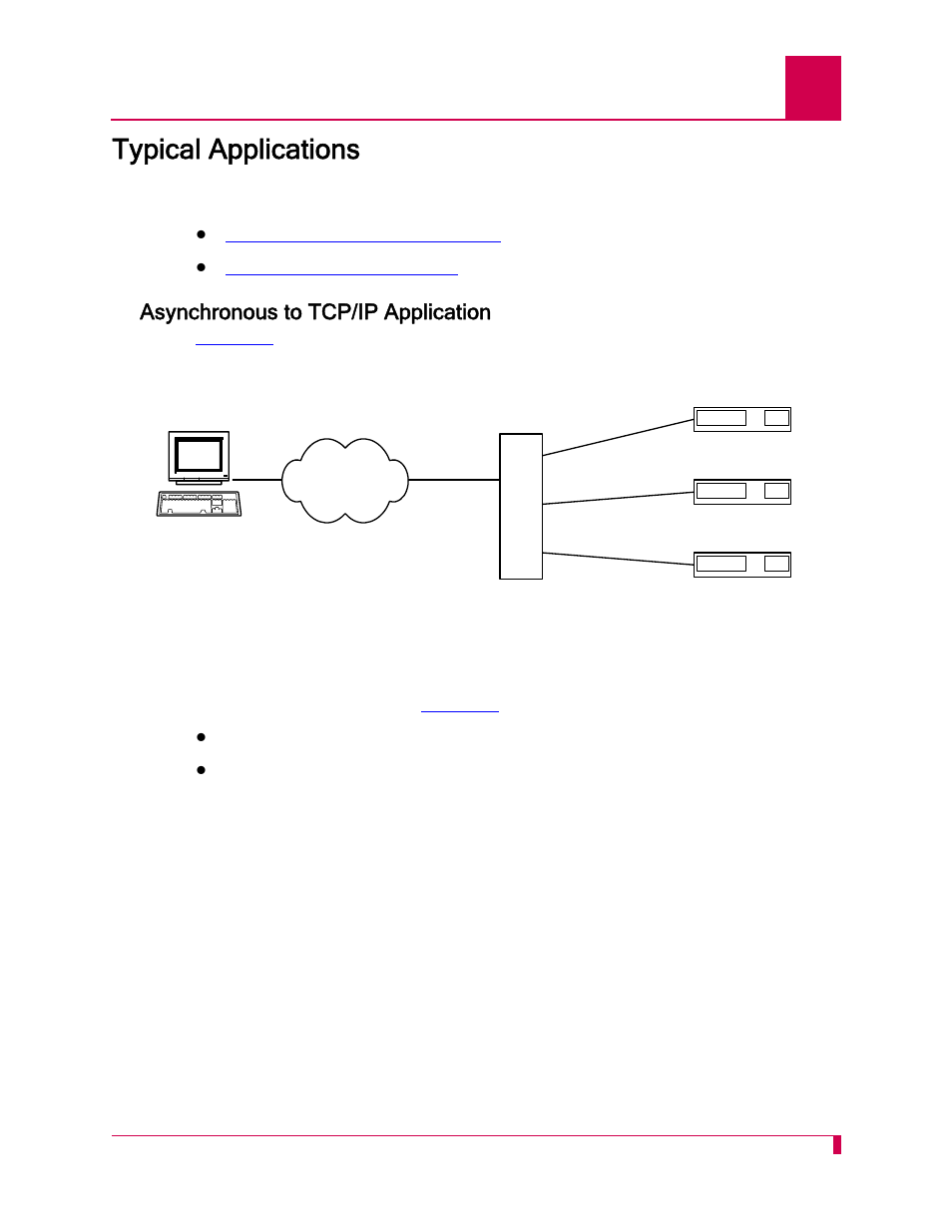 Typical applications, Asynchronous to tcp/ip application, Typical applications -13 | Asynchronous to tcp/ip application -13 | Kentrox AI232 User Manual | Page 27 / 322