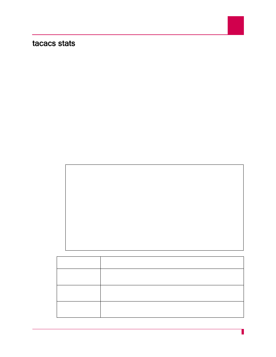 Tacacs stats, Tacacs stats -105 | Kentrox AI232 User Manual | Page 277 / 322