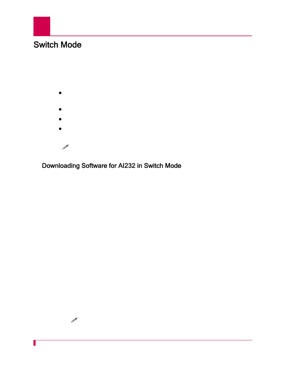 Switch mode, Downloading software for ai232 in switch mode | Kentrox AI232 User Manual | Page 306 / 322