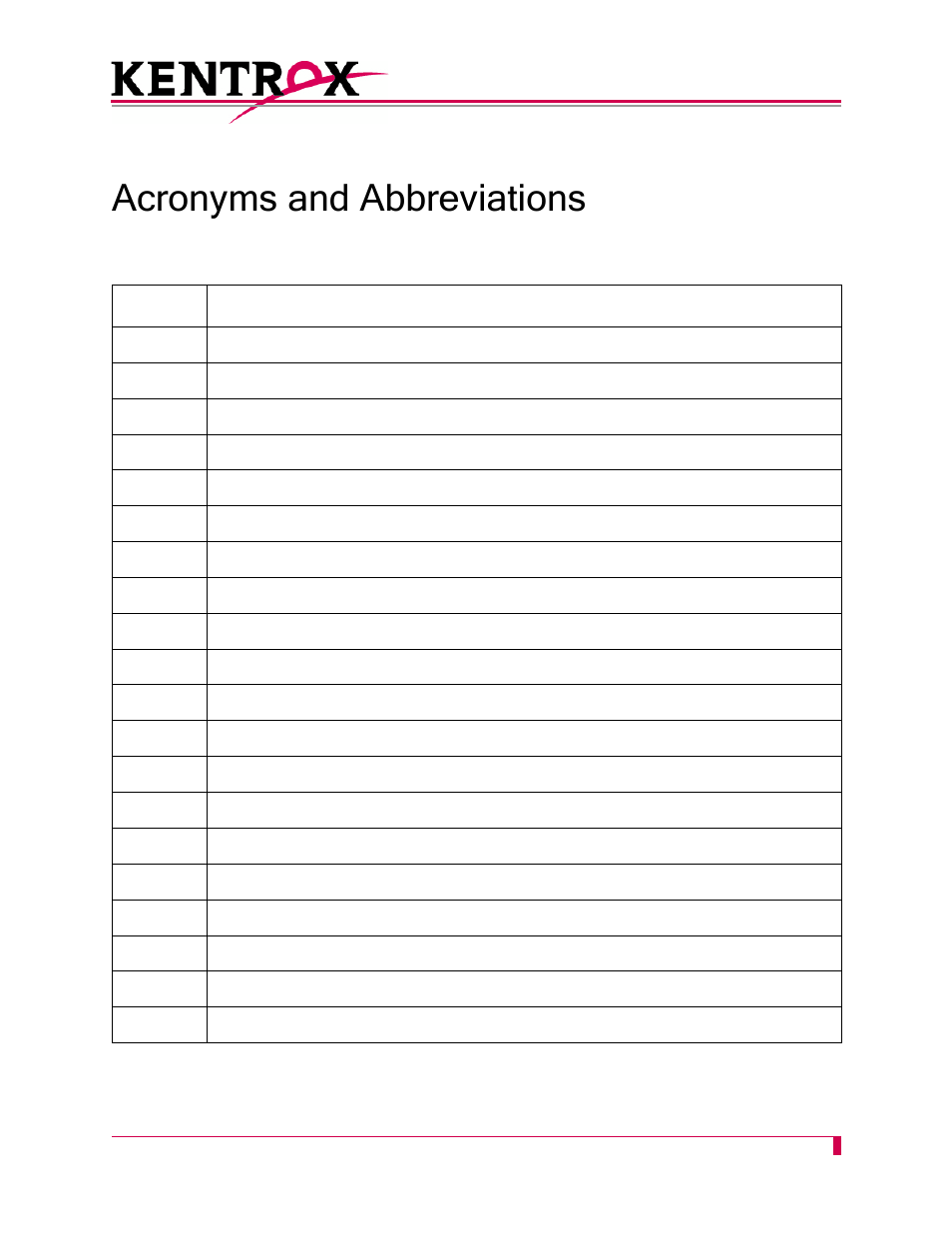 Acronyms and abbreviations | Kentrox AI232 User Manual | Page 313 / 322