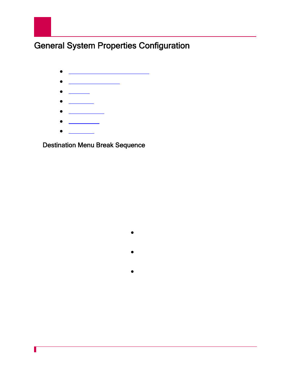 General system properties configuration, Destination menu break sequence, General system properties configuration -2 | Destination menu break sequence -2 | Kentrox AI232 User Manual | Page 48 / 322