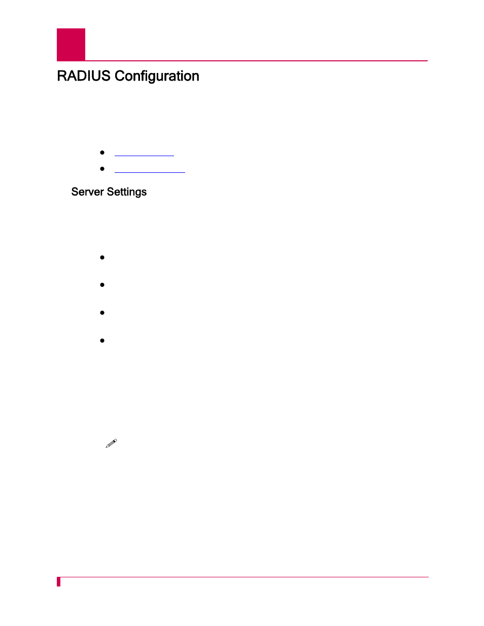 Radius configuration, Server settings, Radius configuration -12 | Server settings -12 | Kentrox AI232 User Manual | Page 58 / 322