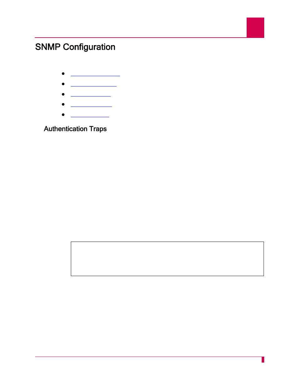 Snmp configuration, Authentication traps, Snmp configuration -19 | Authentication traps -19 | Kentrox AI232 User Manual | Page 65 / 322