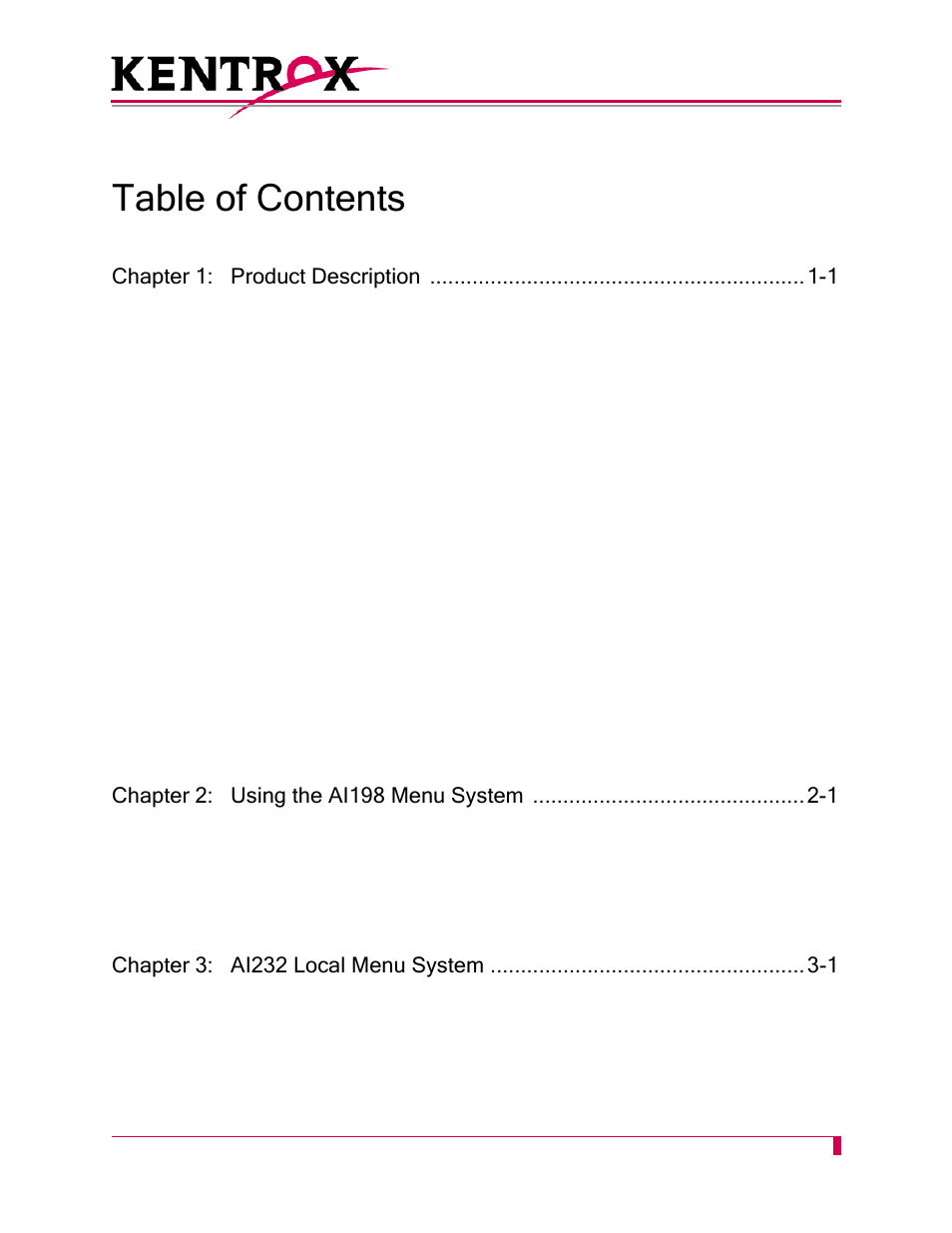 Kentrox AI232 User Manual | Page 9 / 322
