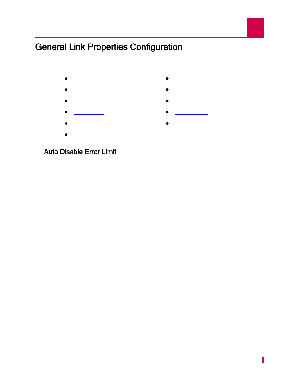 General link properties configuration, Auto disable error limit, General link properties configuration -17 | Auto disable error limit -17 | Kentrox AI232 User Manual | Page 97 / 322