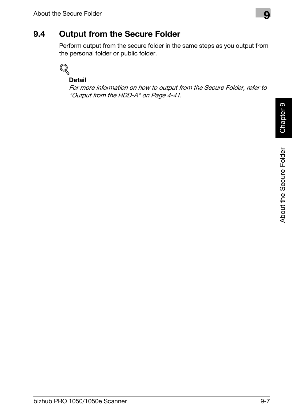 4 output from the secure folder, Output from the secure folder -7 | Konica Minolta BIZHUB PRO 1050E User Manual | Page 162 / 190