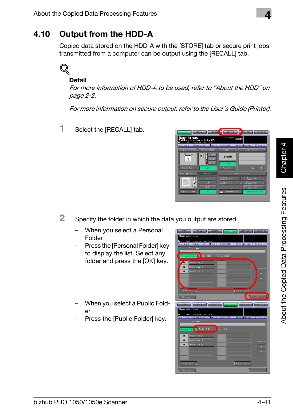 10 output from the hdd-a, Output from the hdd-a -41 | Konica Minolta BIZHUB PRO 1050E User Manual | Page 76 / 190