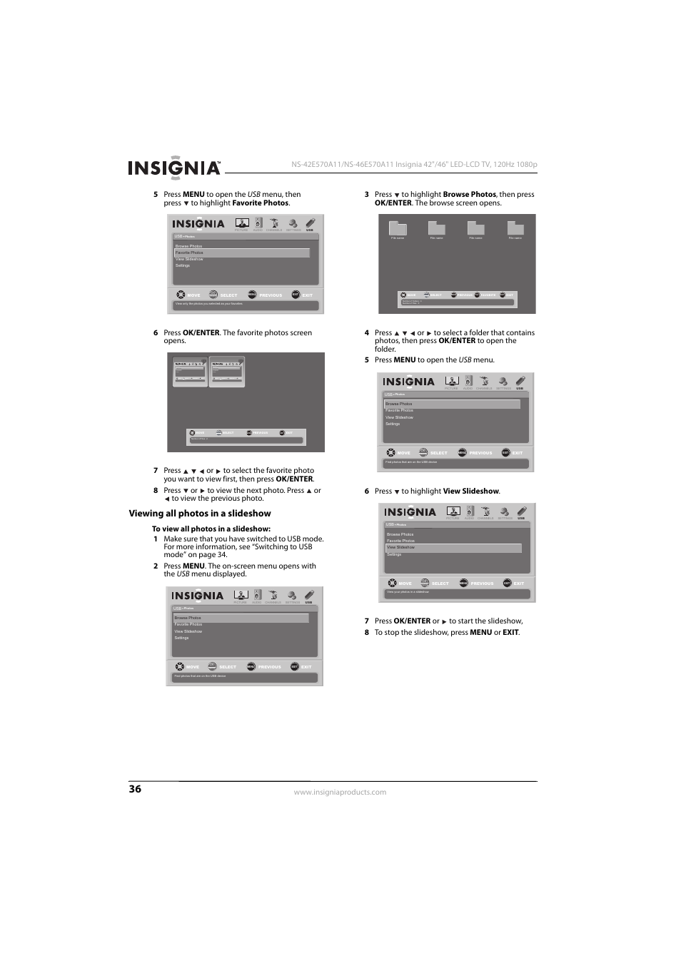 Viewing all photos in a slideshow | Konica Minolta NS-42E570A11 User Manual | Page 40 / 48