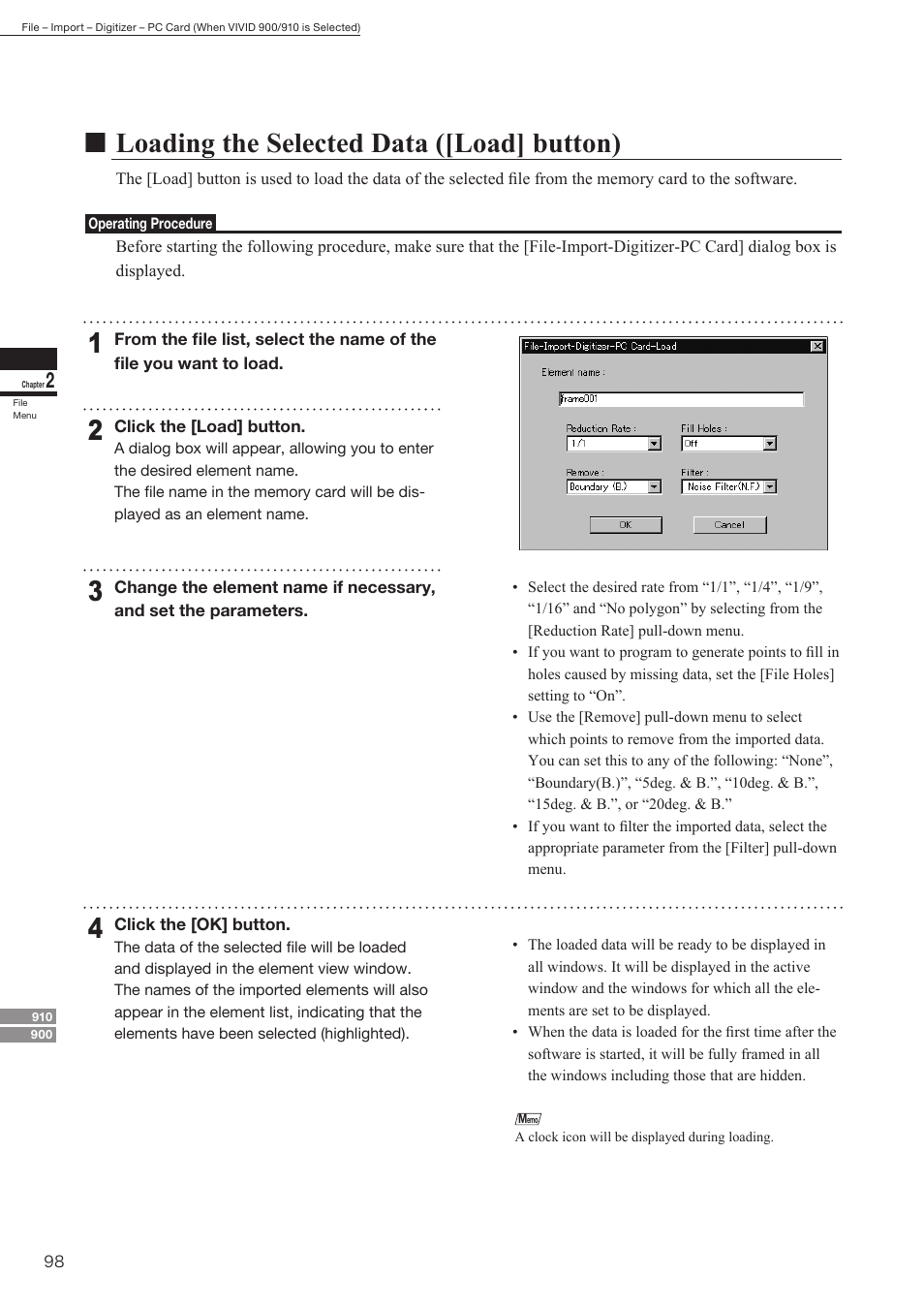 Nloading the selected data ([load] button) | Konica Minolta Polygon Editing Tool User Manual | Page 100 / 270