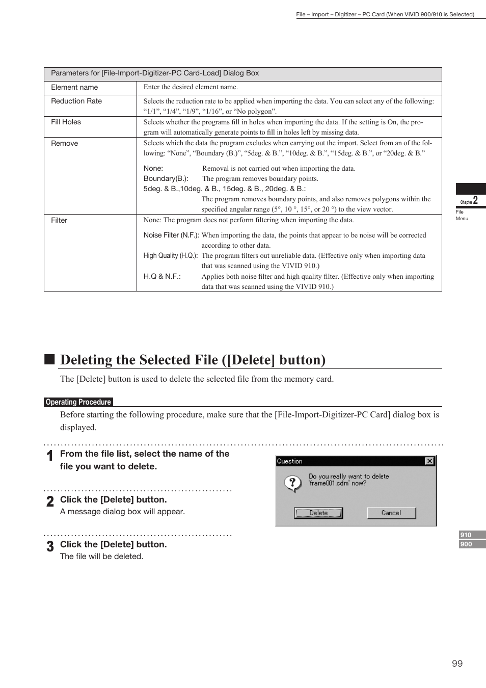 Ndeleting the selected file ([delete] button) | Konica Minolta Polygon Editing Tool User Manual | Page 101 / 270