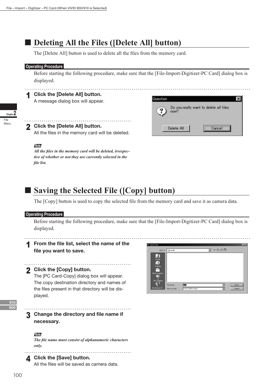 Ndeleting all the files ([delete all] button), Nsaving the selected file ([copy] button) | Konica Minolta Polygon Editing Tool User Manual | Page 102 / 270