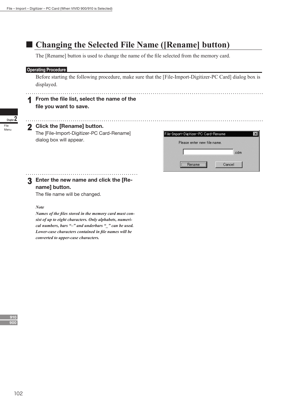 Nchanging the selected file name ([rename] button) | Konica Minolta Polygon Editing Tool User Manual | Page 104 / 270