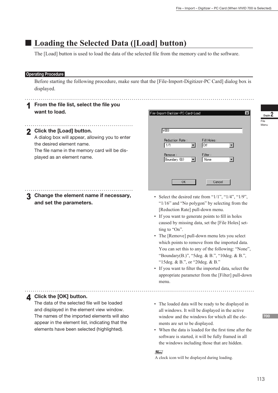 Nloading the selected data ([load] button) | Konica Minolta Polygon Editing Tool User Manual | Page 115 / 270