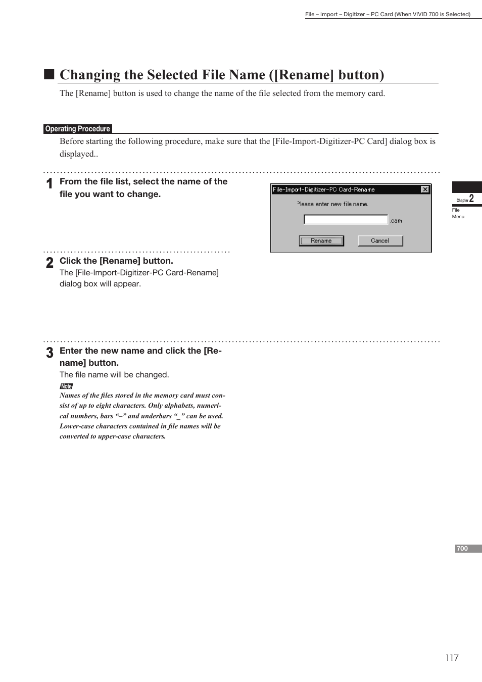 Nchanging the selected file name ([rename] button) | Konica Minolta Polygon Editing Tool User Manual | Page 119 / 270