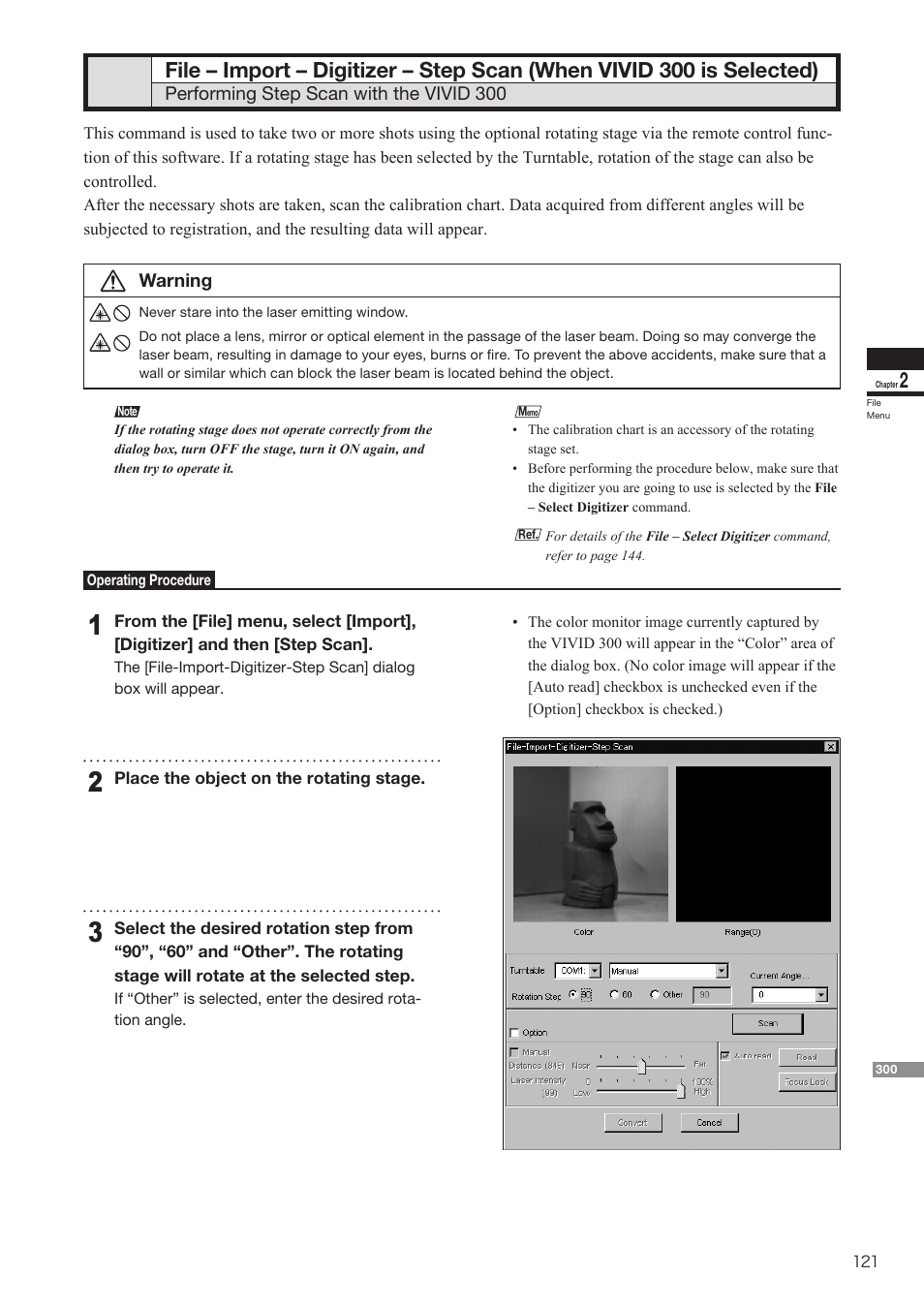 File – import – digitizer – step scan | Konica Minolta Polygon Editing Tool User Manual | Page 123 / 270