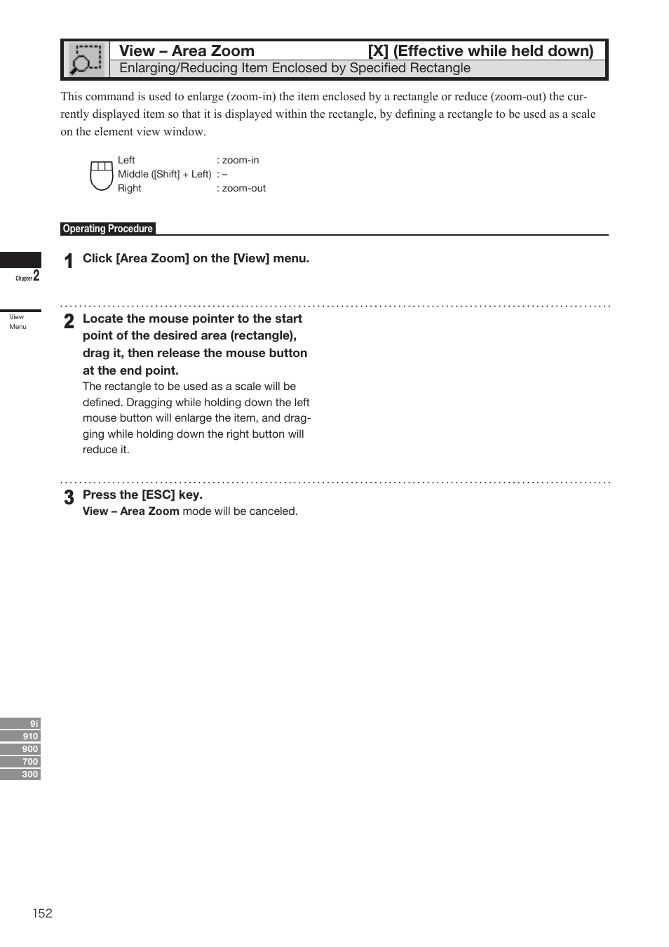 View – area zoom, View – area zoom [x] (effective while held down) | Konica Minolta Polygon Editing Tool User Manual | Page 154 / 270