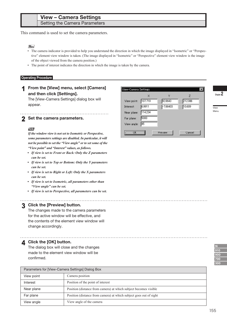View – camera settings | Konica Minolta Polygon Editing Tool User Manual | Page 157 / 270
