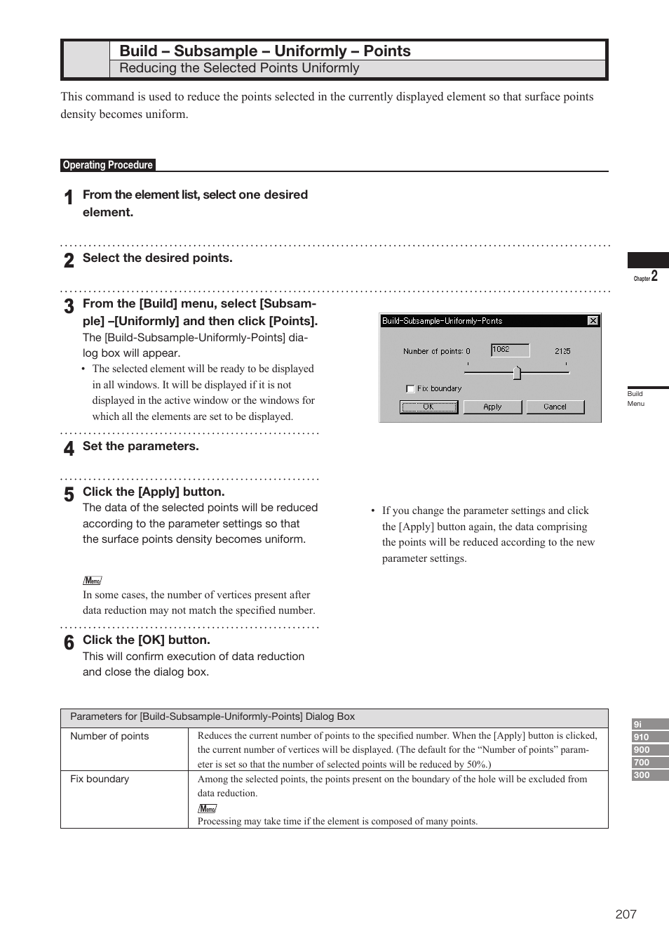Build – subsample – uniformly – points | Konica Minolta Polygon Editing Tool User Manual | Page 209 / 270