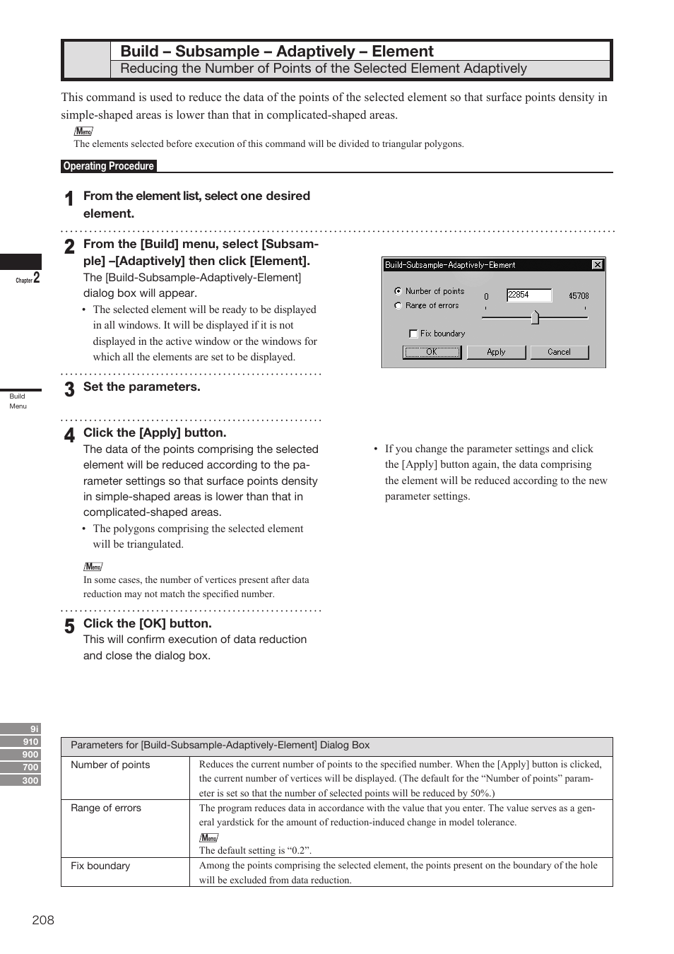Build – subsample – adaptively – element | Konica Minolta Polygon Editing Tool User Manual | Page 210 / 270