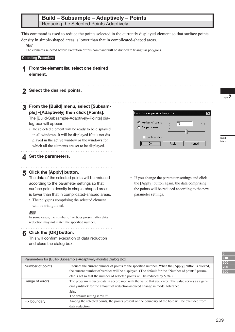 Build – subsample – adaptively – points | Konica Minolta Polygon Editing Tool User Manual | Page 211 / 270