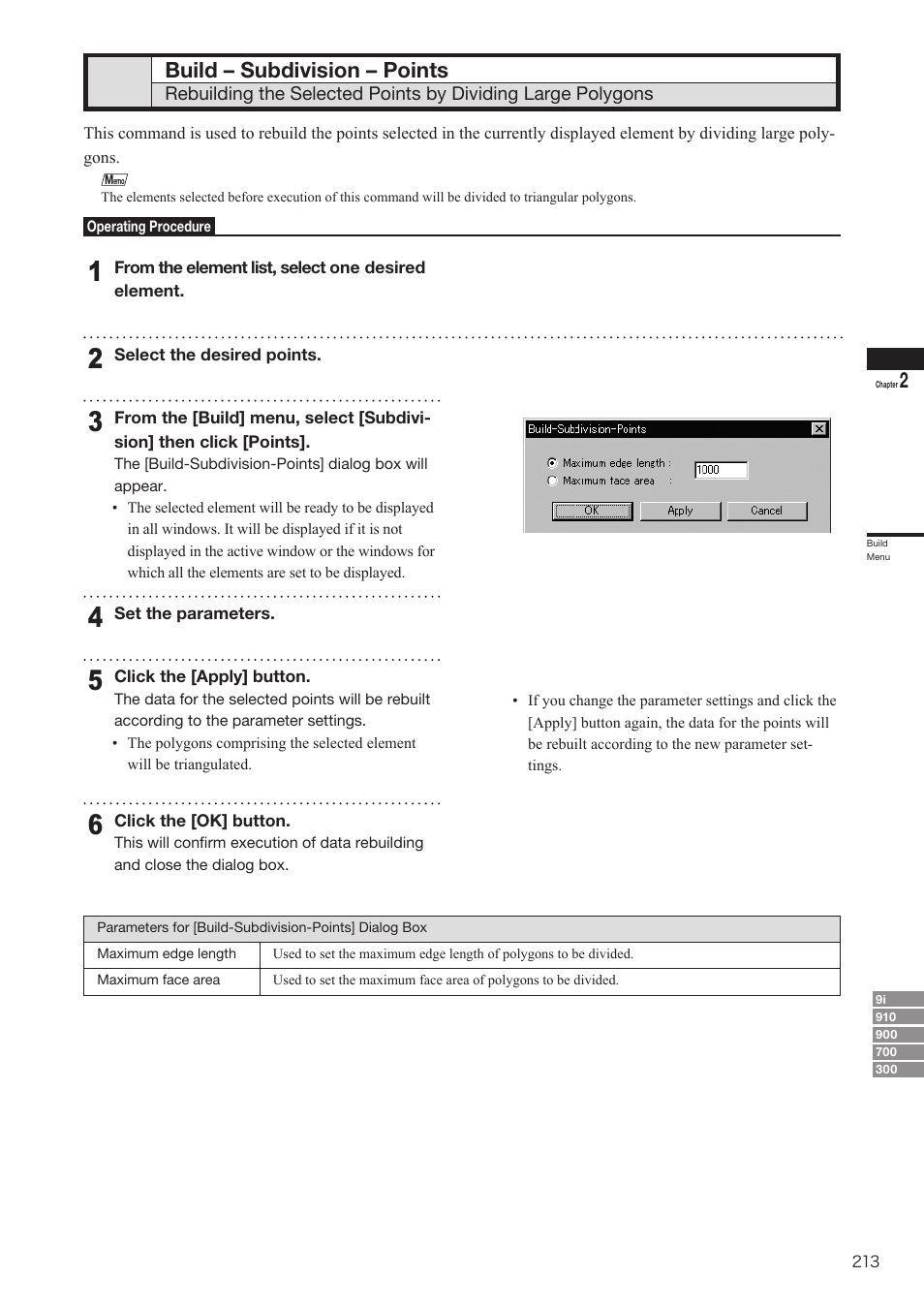 Build – subdivision – points | Konica Minolta Polygon Editing Tool User Manual | Page 215 / 270