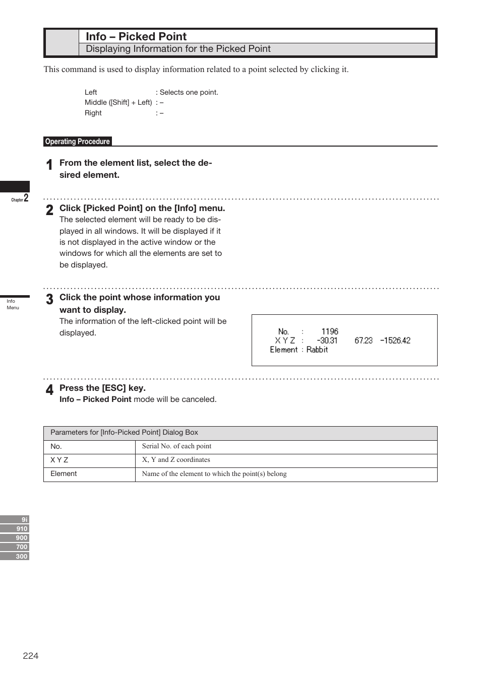 Info – picked point | Konica Minolta Polygon Editing Tool User Manual | Page 226 / 270