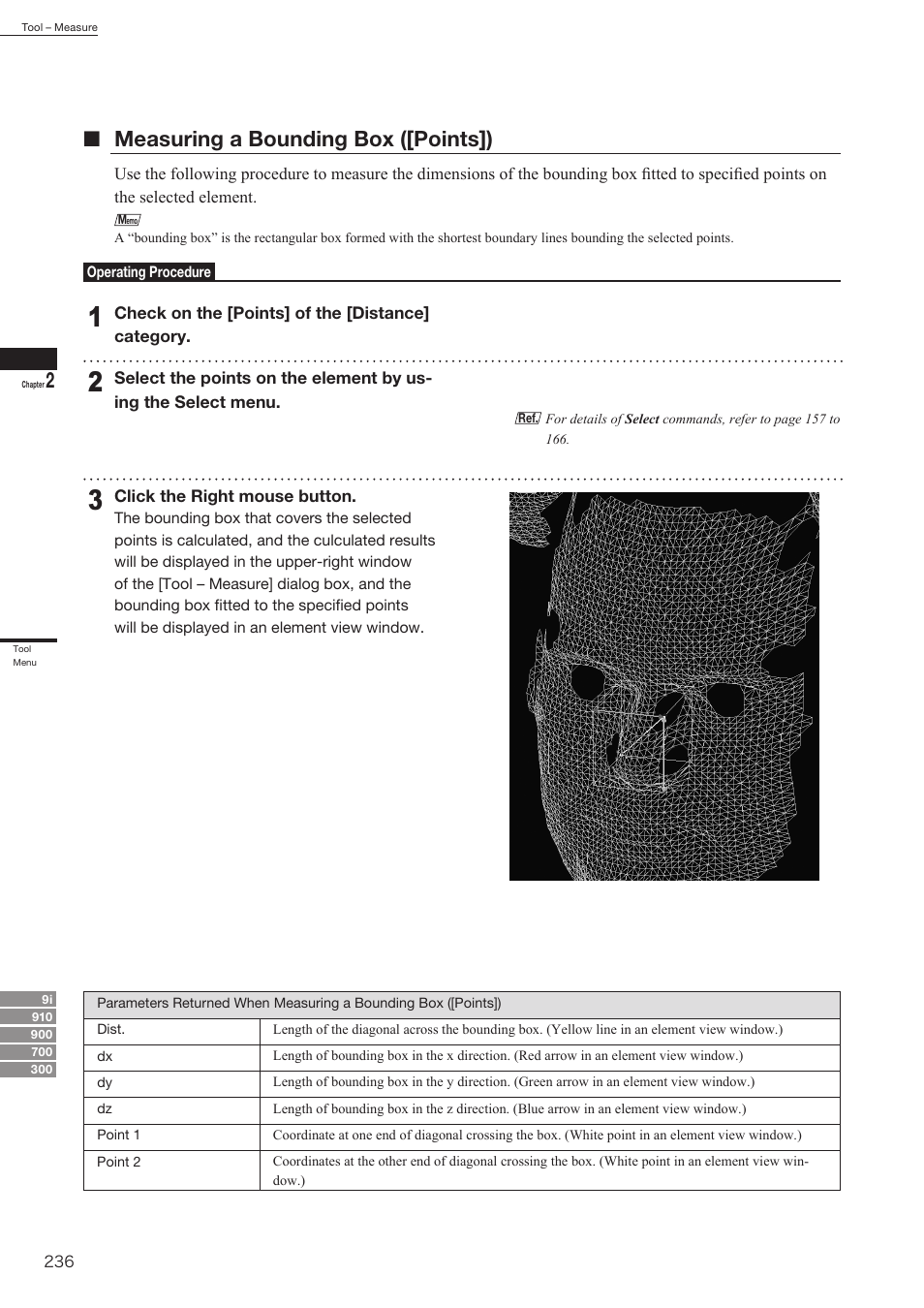 Nmeasuring a bounding box ([points]) | Konica Minolta Polygon Editing Tool User Manual | Page 238 / 270
