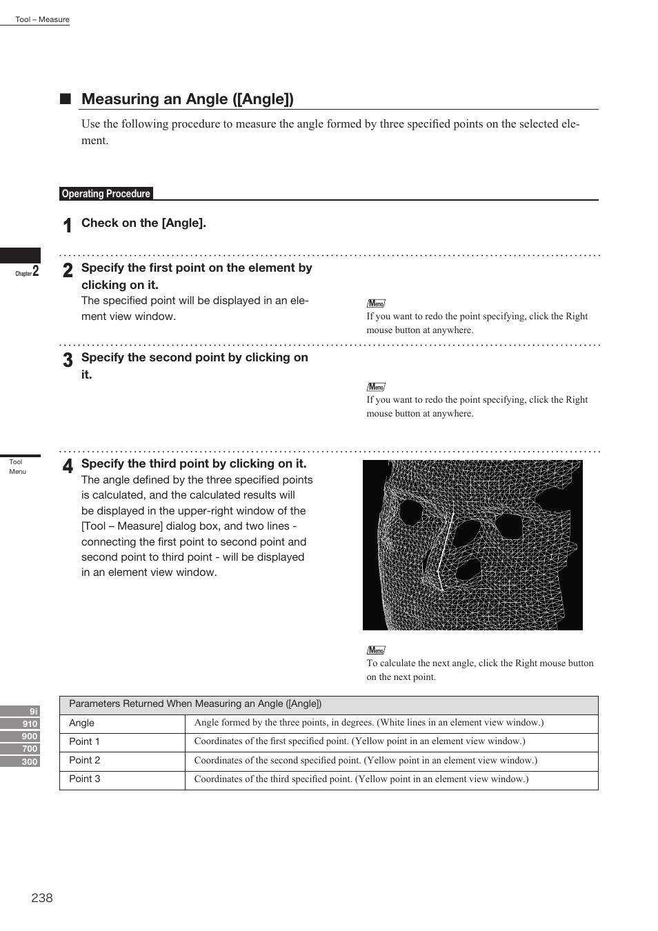 Nmeasuring an angle ([angle]) | Konica Minolta Polygon Editing Tool User Manual | Page 240 / 270