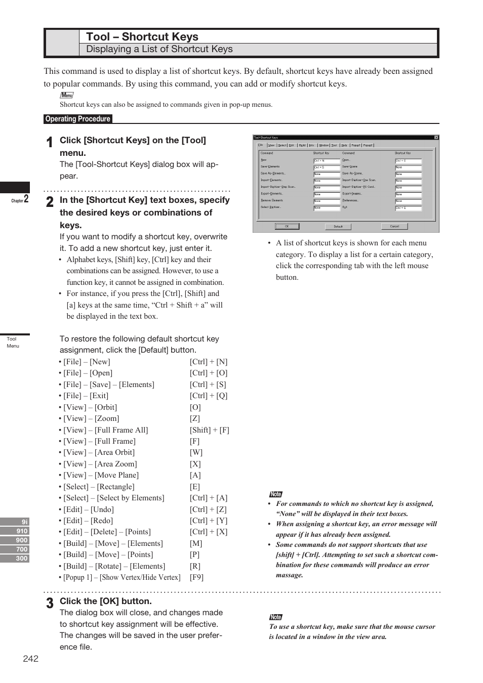 Tool – shortcut keys | Konica Minolta Polygon Editing Tool User Manual | Page 244 / 270