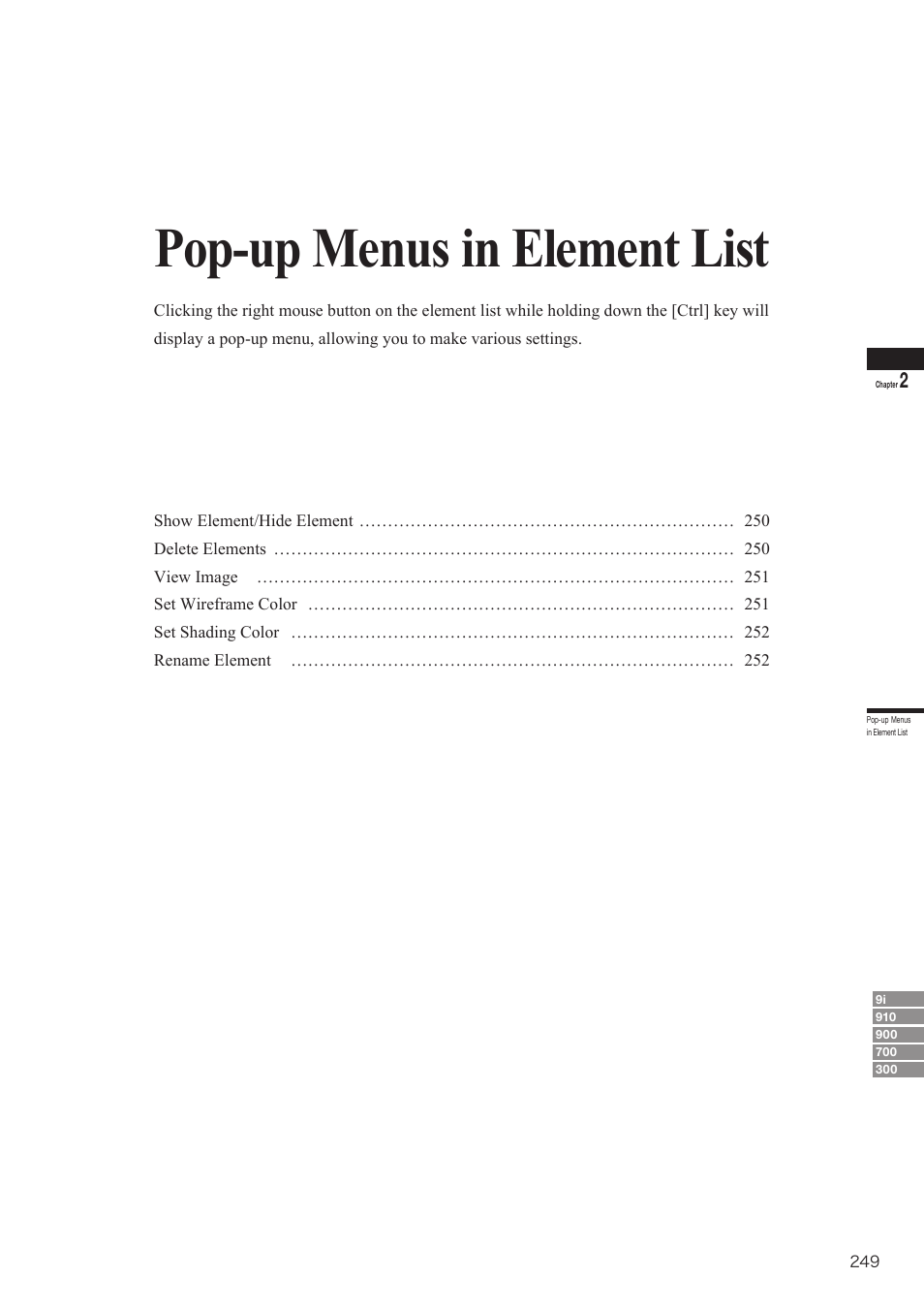 Pop-up menus in element list | Konica Minolta Polygon Editing Tool User Manual | Page 251 / 270