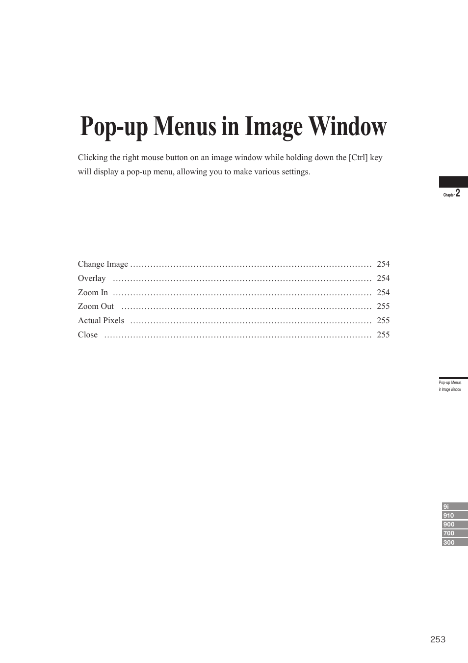 Pop-up menus in image window | Konica Minolta Polygon Editing Tool User Manual | Page 255 / 270