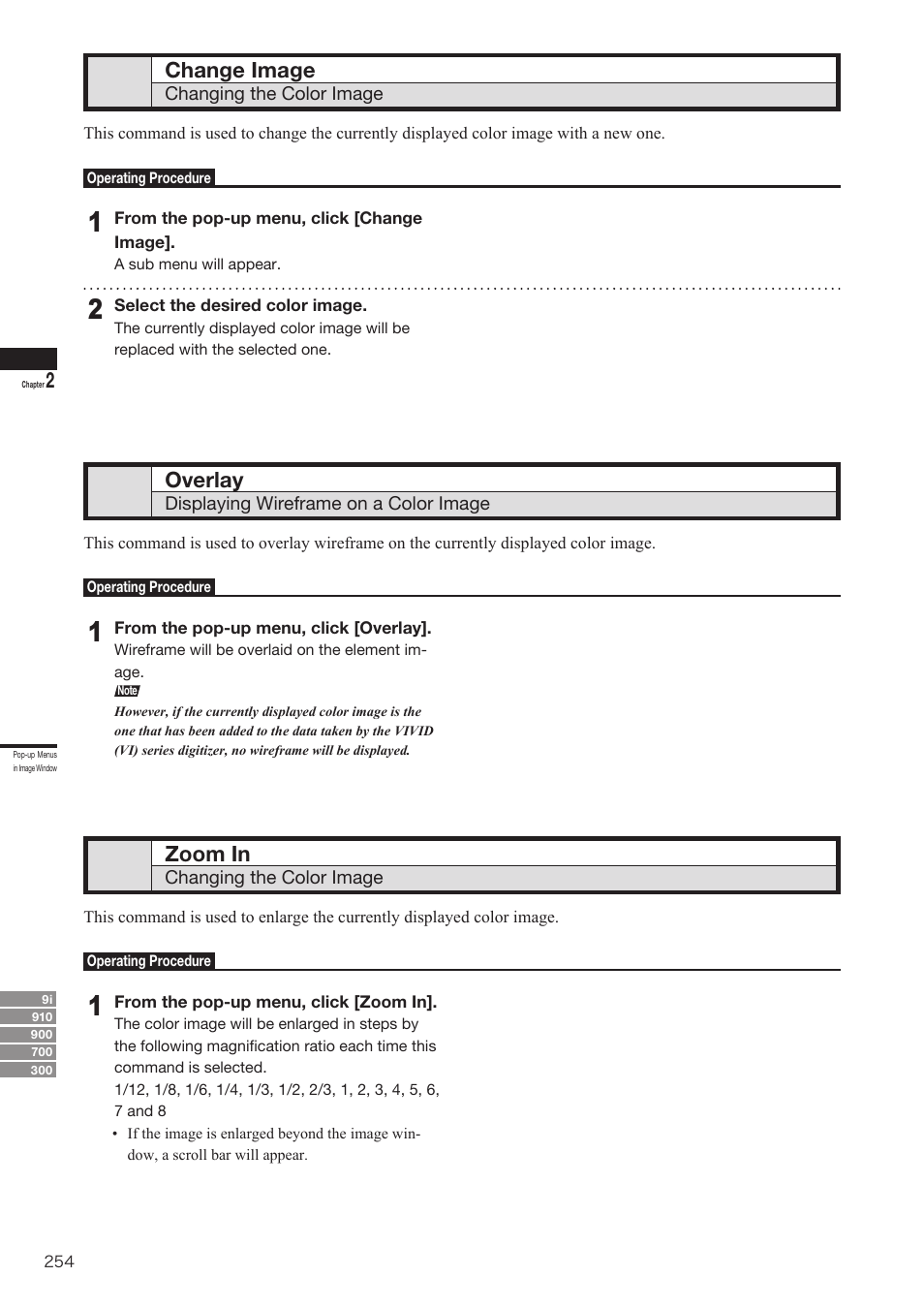 Change image, Overlay, Zoom in | Konica Minolta Polygon Editing Tool User Manual | Page 256 / 270