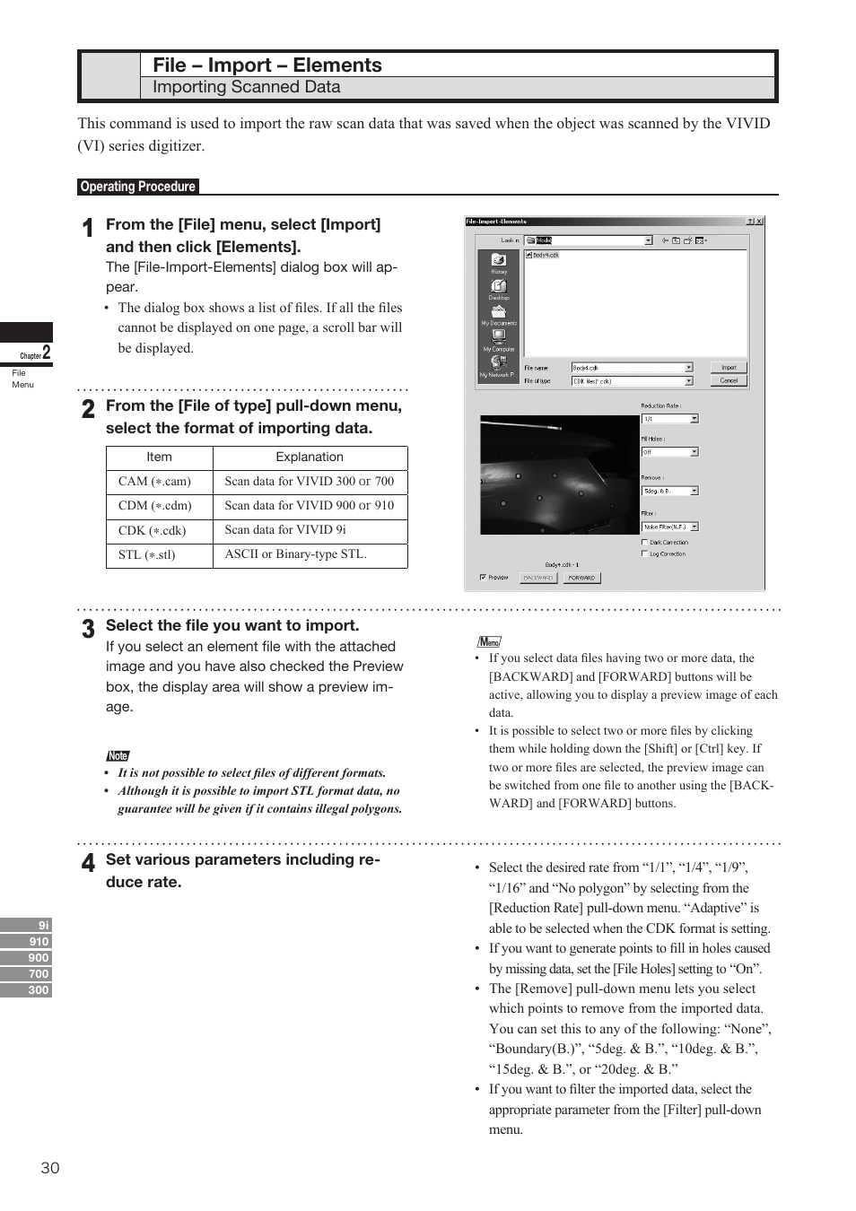 File – import – elements | Konica Minolta Polygon Editing Tool User Manual | Page 32 / 270
