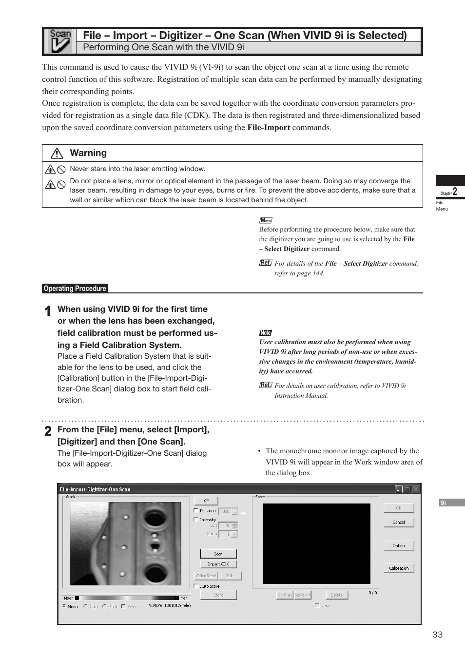 File – import – digitizer – one scan | Konica Minolta Polygon Editing Tool User Manual | Page 35 / 270