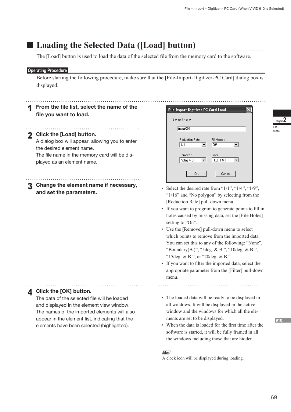 Nloading the selected data ([load] button) | Konica Minolta Polygon Editing Tool User Manual | Page 71 / 270